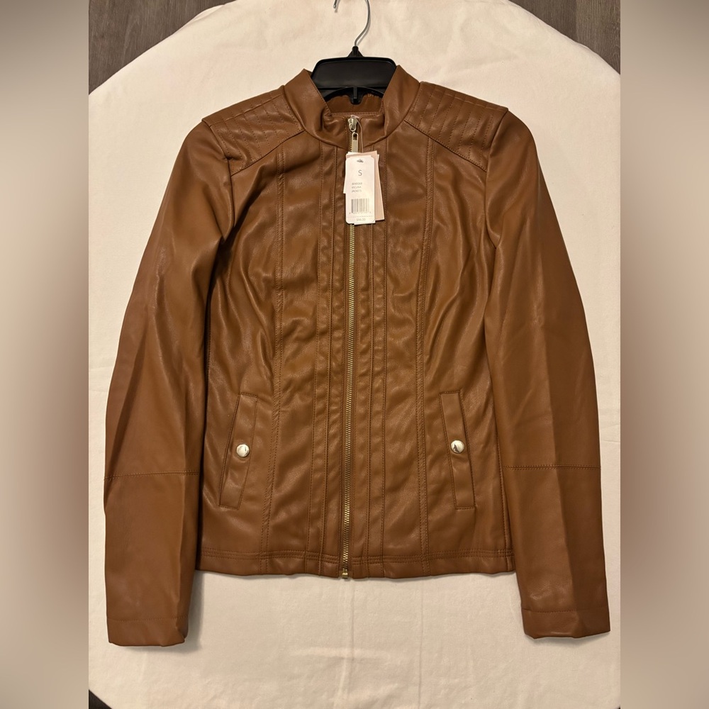 Philosophy Tan Leather Jacket